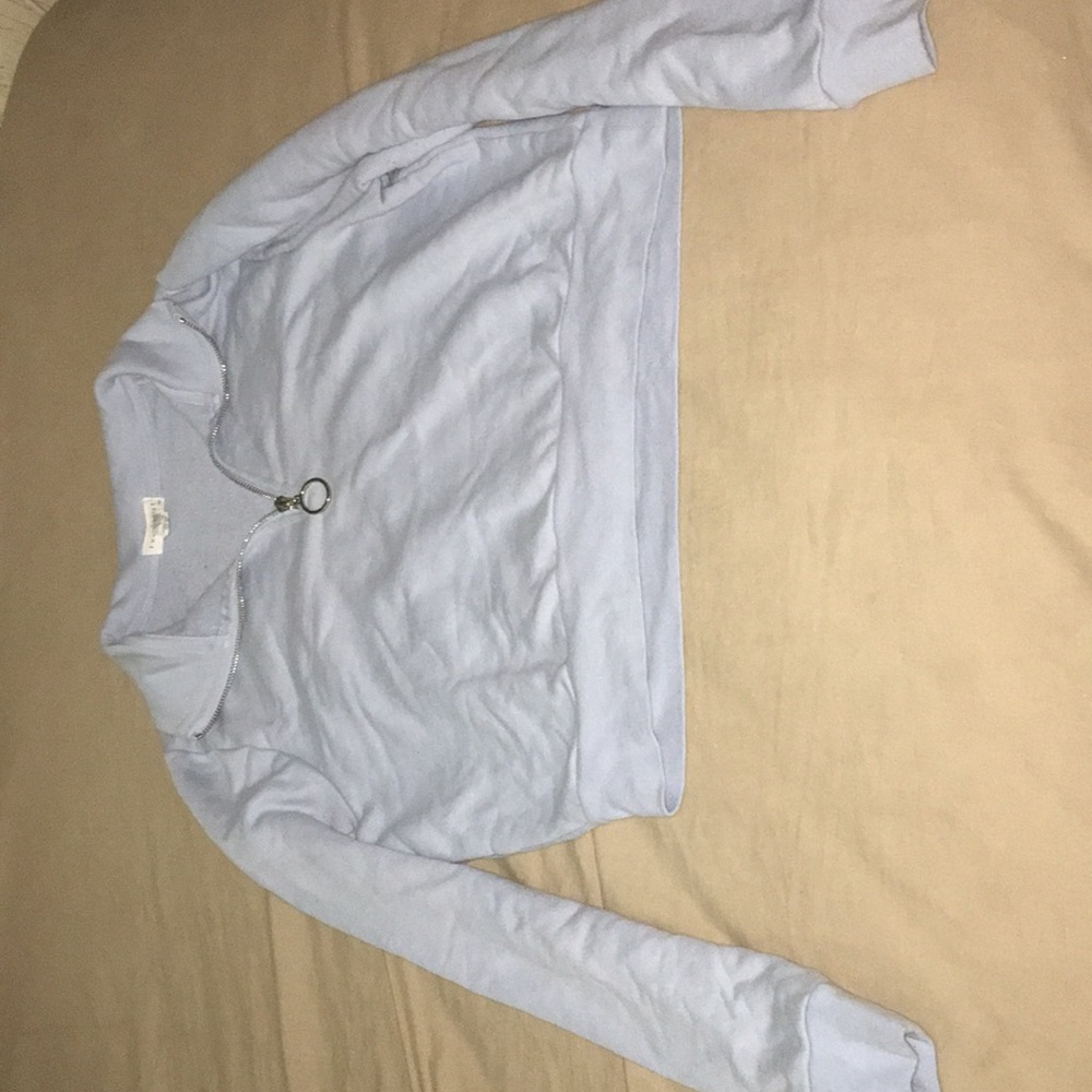 cropped quarter zip sweatshirt